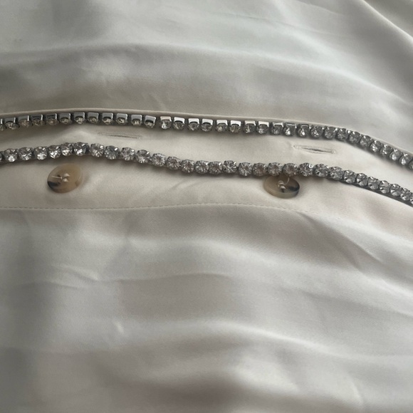 Zara Cream Blouse with Rhinestone Accents small - Picture 4 of 5